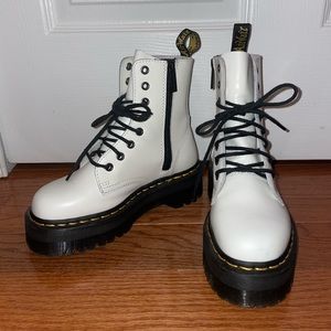 Dr Martens Jadon Platform Boot In White - Size US Womens 5